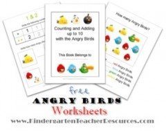 Angry Birds Math Worksheets for Kindergarten