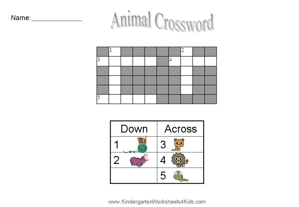 Printable crossword puzzles ⋆ Kindergarten Teacher Resources