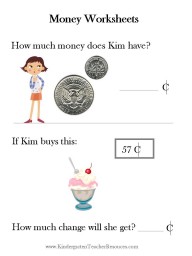 Free Kindergarten Money worksheet