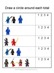 Ninjago Number Worksheets