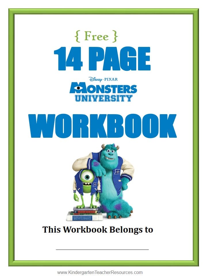 Monsters University Number Worksheets