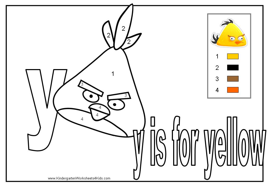 Angry Bird Color By Number Coloring Pages