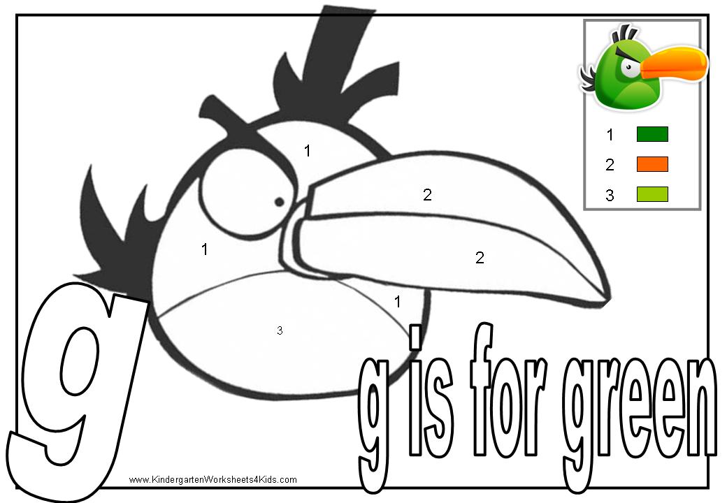 Angry Bird Color By Number Coloring Pages