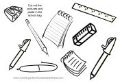 pictures of school equipment to be colored