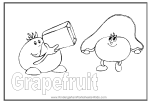 Grapefruit coloring page