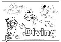 Diving Coloring Page