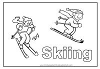 Skiing Coloring Page