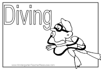 Diving Coloring Page