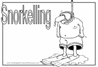 Snorkeling Coloring Page