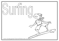 Surfing Coloring Page