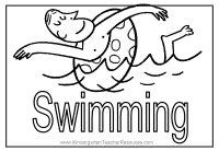 Swimming Coloring Page