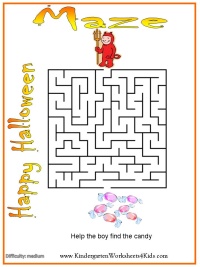 printable halloween maze