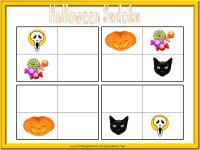 free printable Halloween sudoku for kids