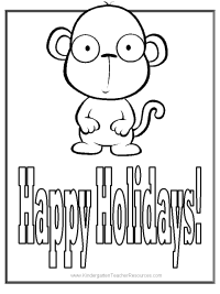 Happy Holidays Coloring Sheet