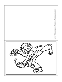 Monkey Coloring Greeting Card