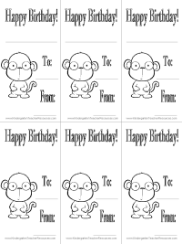 Happy Birthday Card with Monkeys