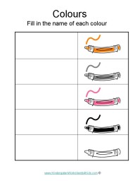 kindergarten worksheet colours