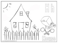 alphabet coloring pages - letter H