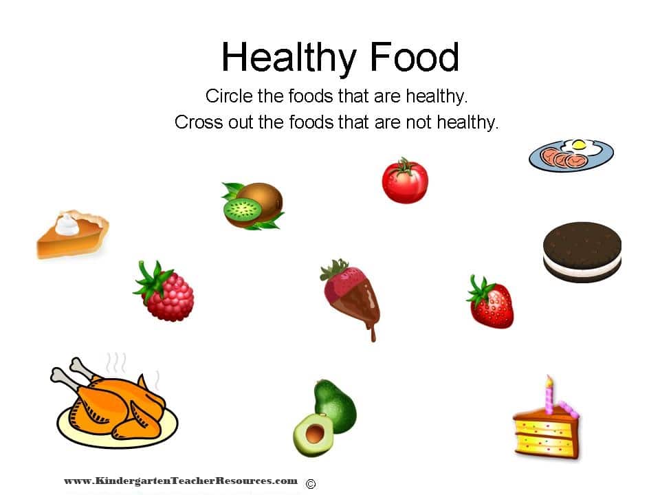 healthy food kindergarten worksheets