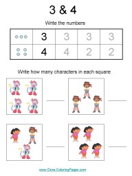 Number worksheets - number 3 and 4