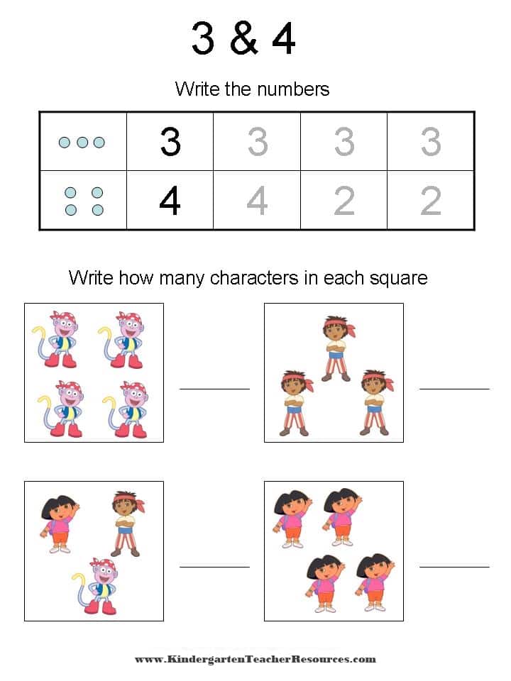 dora-the-explorer-number-worksheets