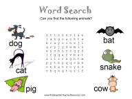 Kindergarten Word Search