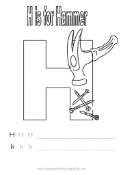 Handwriting worksheet - letter H