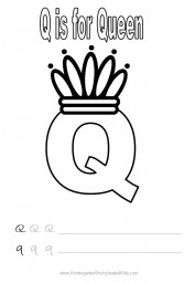 Alphabet worksheet - letter Q