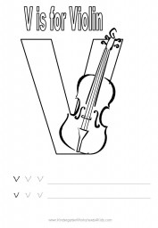 Alphabet worksheet - letter V