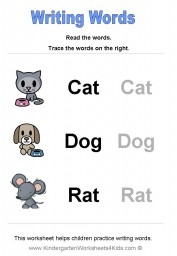 handwriting worksheets writing basic words