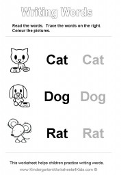 handwriting worksheets writing basic words