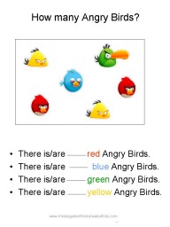 angry bird worksheet