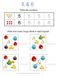 Angry Birds Number Worksheets