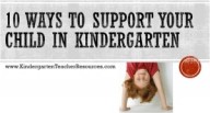 10 Ways to Support your child in kindergarten