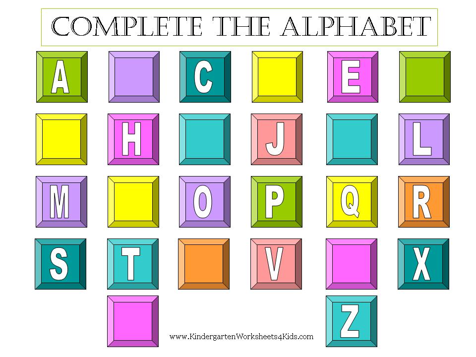 Complete the Alphabet Worksheets