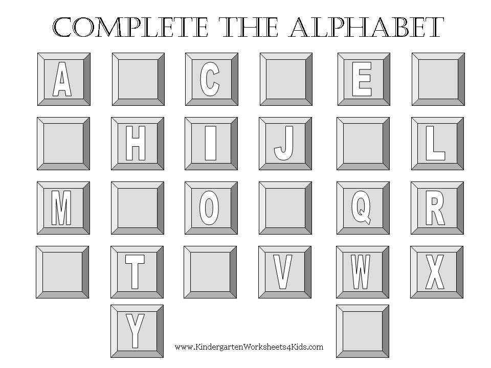 Complete the Alphabet Worksheets