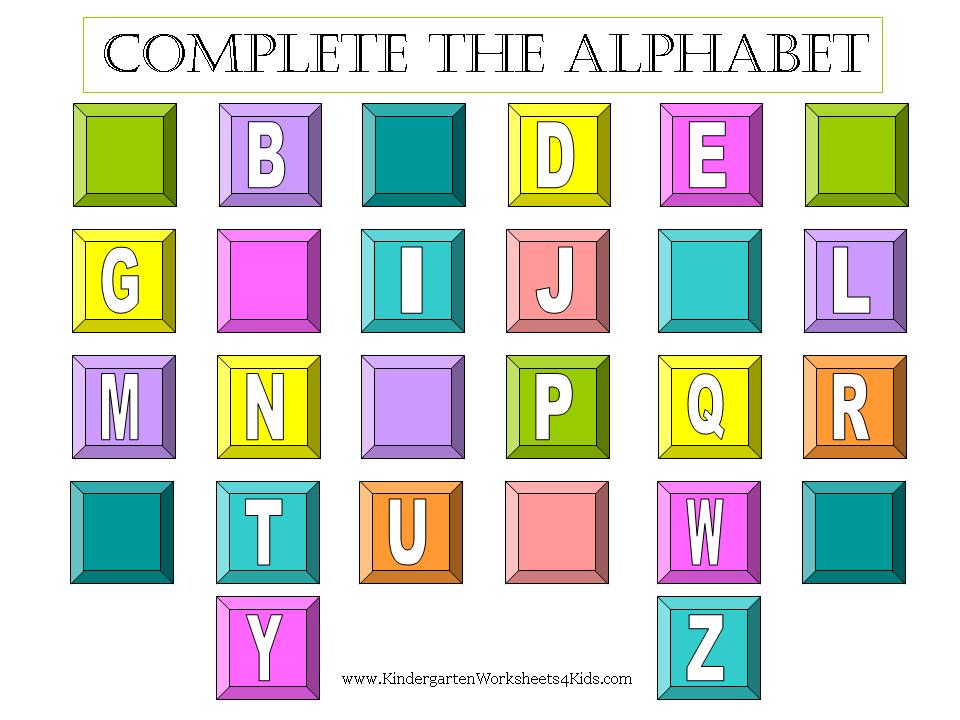 Complete the Alphabet  Worksheets