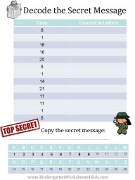 Secret code worksheet