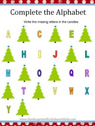 Christmas alphabet worksheets