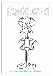 Squidward coloring page