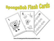 Spongebob number flash cards
