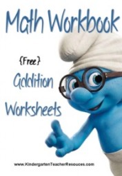 Math worksheets with Smurfs