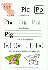 pig worksheet