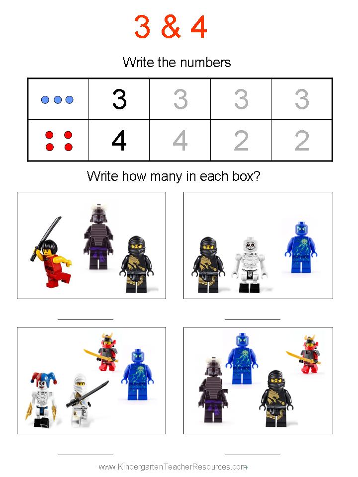 Ninjago Number Worksheets