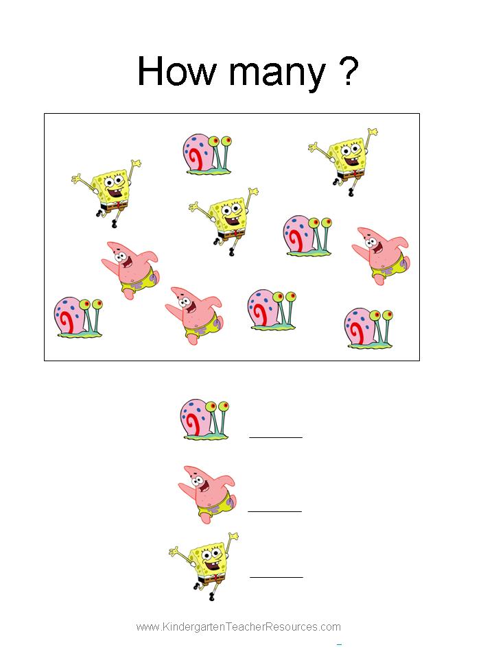 spongebob math worksheets