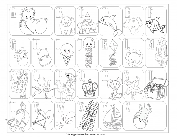 kindergarten printable coloring worksheets abc coloring